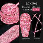 LILYCUTE 5ML Metallic Painting Liner Gel Nail Polish Super Bright Gold Silver Mirror Drawing Gel Semi Permanent Line French Nail