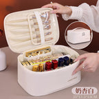Luxury PU Makeup Bag for Women - Travel Cosmetic Organizer with Zipper Closure, Ideal for Vacation & Gift Use