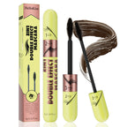 [Dual Brush Heads Brown Mascara] Waterproof Brown Mascara with Dual Brush Heads - Smudge-Proof, Clump-Free for Longer