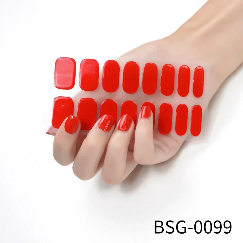 Leopard Semi-Cured Gel Nail Strips Simple Transparent Color Adhesive Long Lasting Gel Nail Stickers Harden In UV Lamp Need