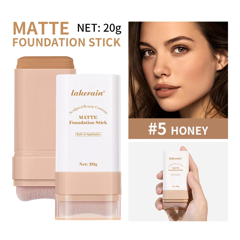 Concealing Foundation Stick 5 Shades With Built-In Brush Brighten Lightweight And Waterproof Formula Face Contour Stick Makeup