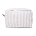 Personalized Seersucker Makeup Bag - Embroidered Name, Wash Bag, Wedding Bridesmaid Gift, Custom Toiletry Pouch