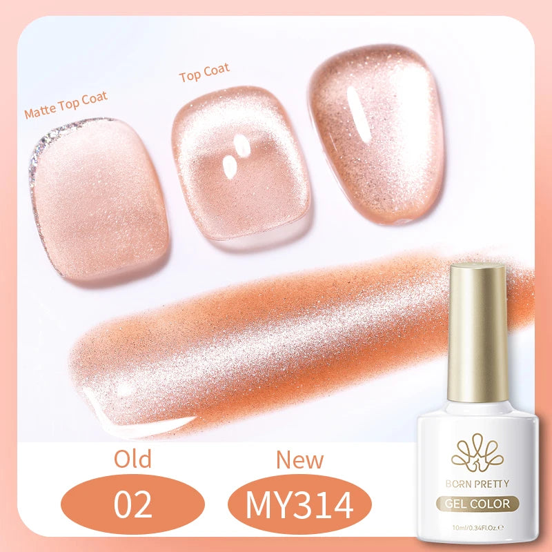 BORN PRETTY 10ml Dark Red Cat Magnetic Gel Nail Polish for Winter Nails DIY Jelly Glass Silver-Light Varnis Semi Permanent
