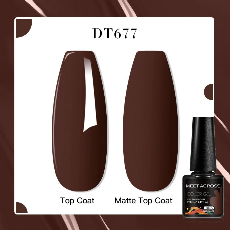 MEET ACROSS 8 Colors Mirror Gel Nail Polish Long-lasting Quick-drying Metallic Gold Silver Red Semi Permanent Varnish Nail Art
