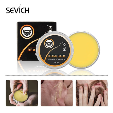 SEVICH Natural Beard Balm Wax Beard Growth Oil for Men Moisturizing Smoothing Beard Styling Professional Care Cream Skin Care