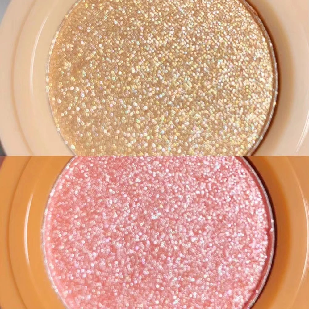 3 In 1 Blush Highlighter Palette Three-Layer All-In-One Powder Palette Pearly Blush Shiny Eyeshadow