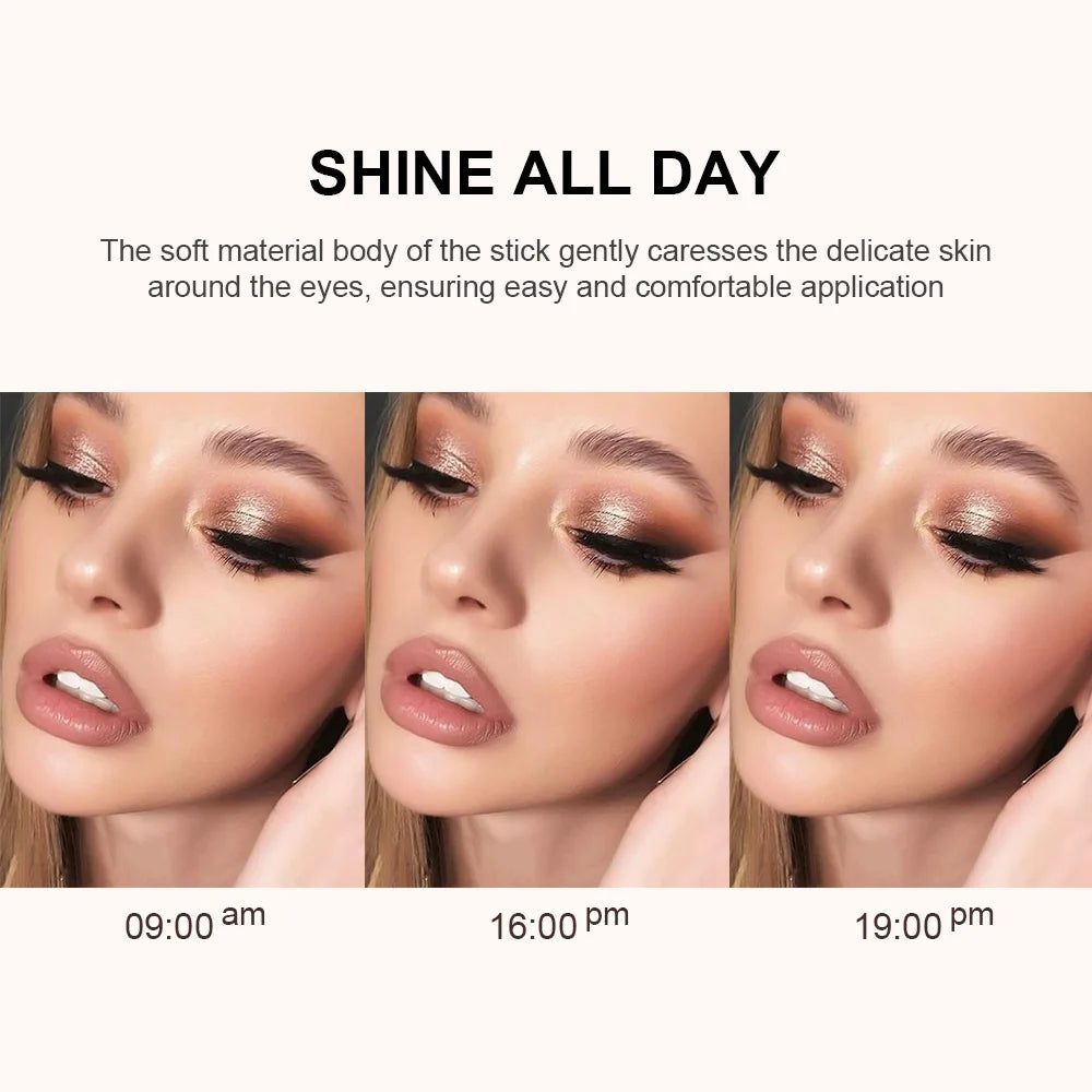 Single Color Pearl Eyeshadow Eyeliner Pearlescent Pencil Waterproof Glitter Pigment Brightening Makeup Eyeshadow Stick Cosmetics