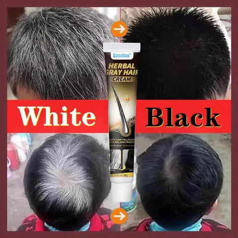 Herbal Anti-grey Hair Treatment Serum Cream White To Black Permanent Repair Natural Color Nourish Scalp Hair Care Products