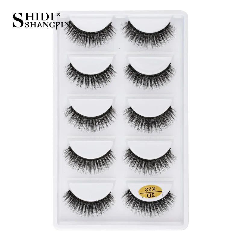 3/5 Pairs Hot Sale Natural Long 3D Mink Lashes Soft Short Faux Cils Handmade Fake Lashes Makeup Tool Eyelash Extension Maquiagem
