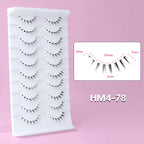 10Pairs Bottom Eyelashes Manga Lower Lashes Clear Band Wispy Small Flame Under Eye Lashes Korean Makeup Cosplay Tools