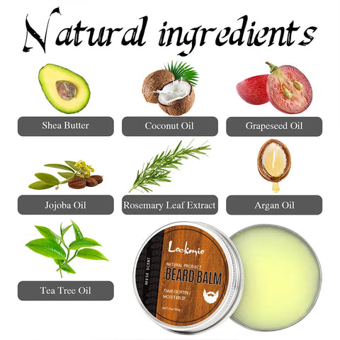 Beard Nourish Moisturizing Cream Men Whisker Balm Promote Hair Growth Moustache Wax for Groomed Charming Beards Styling Products