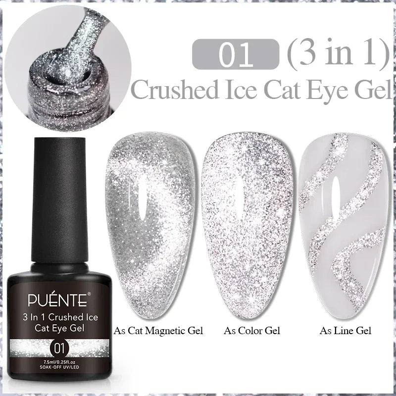 PUENTE 5ml Metallic Painting Liner Gel Polish Bright Mirror Effect Semi-Permanent UV Nail Varnish For Stunning French Nail Art