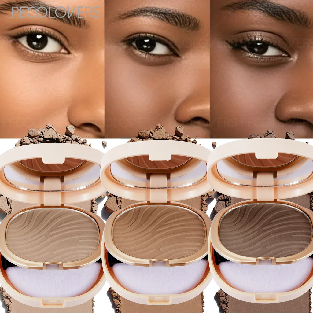 1PC  Waterproof Pressed Powder Foundation,Matte Finish, Full Coverage, Non-Sticky, for All Skin Types, Light to Medium Tone