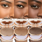 1PC  Waterproof Pressed Powder Foundation,Matte Finish, Full Coverage, Non-Sticky, for All Skin Types, Light to Medium Tone