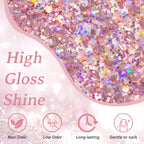 7pcs Glitter Sequins Gel Nail Polish Set Pink Silver Laser Glitter Semi Permanent Soak Off UV Gel Varnish Manicure Nail Supplies