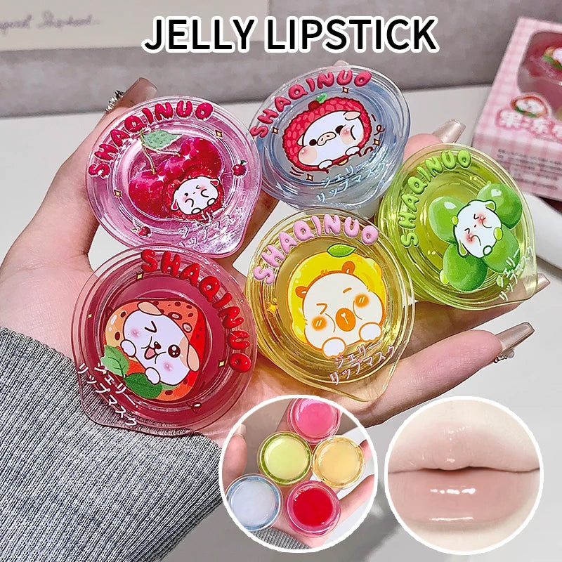 Shaqinuo Jelly Lip Mask Moisturizing and Hydrating Sleep Fruit Lip Balm for Students, Reduces Lip Lines, Prevents Dryness and Cracking, Christmas Gift, Essential for Autumn and Winter
