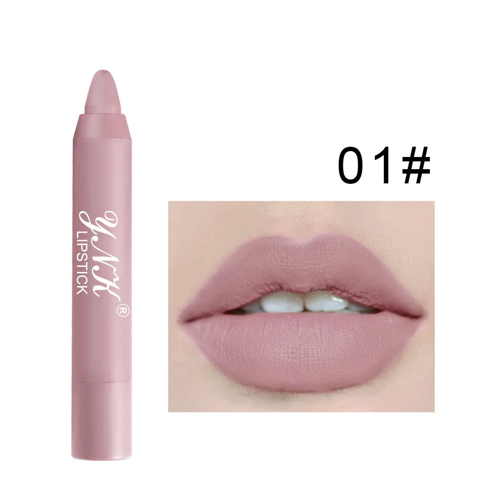 1PC Pink Series Velvet Matte Lipstick Pen Waterproof Long Lasting Red Lipstick Makeup Lip Tint Pen Cosmetic Makeup