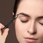 1PC Eyebrow Tweezers Scissor Handle Flat Straight Tip Hair Plucker Stainless Steel Brow Tweezers Slanted Tip Shaped Eyebrow Clip
