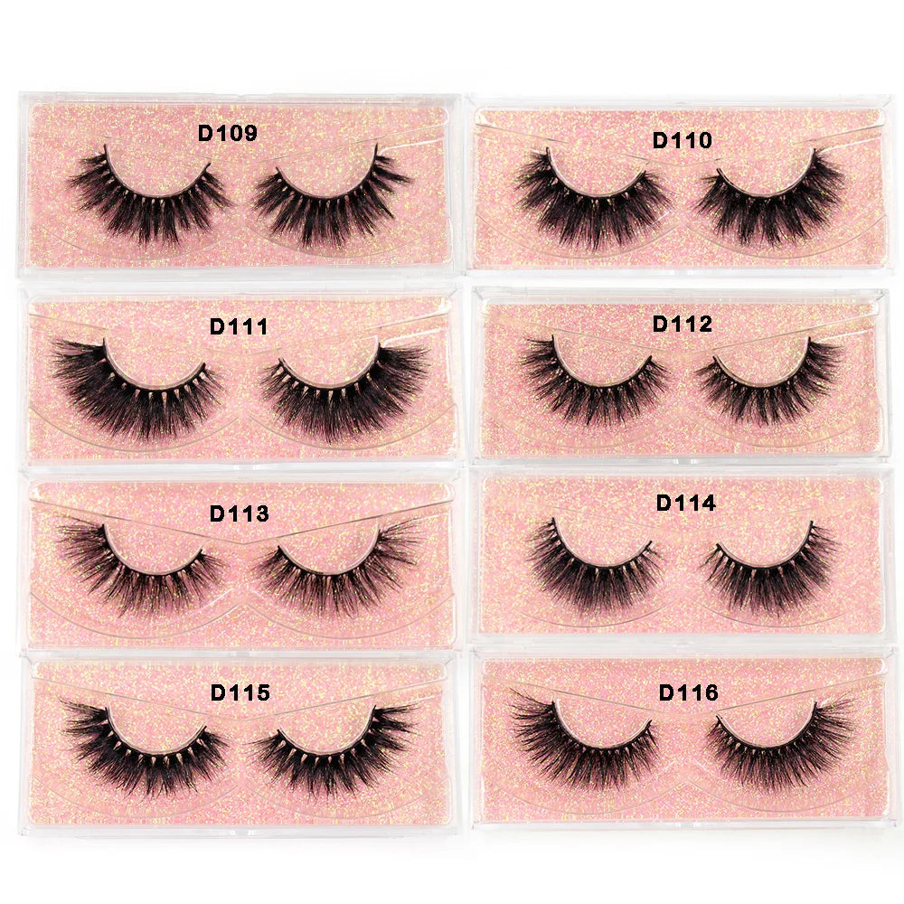 False Eyelashes 3D Mink Lashes Soft Fluffy Natural Long Fake Lashes Full Stripe False Eyelash Volume Eye Lashes for Makeup D101