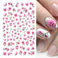 1pcs Sakura Flower 3D Nail Stickers White Cherry Blossom Nail Art Decals Spring Summer Adhesive Slider Decor Wedding Manicure