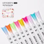 Vendeeni 9 Colors Patting Painting Gel Nail Polish Blooming Transfer Design UV LED Soak Off Gel Varnish Gradient Pat Gel Palette
