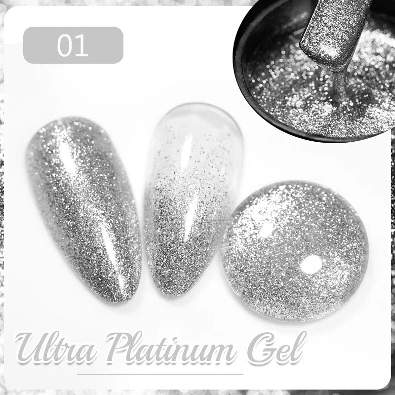 PUETNE 7.5ML Amber Moonlight Cat Magnetic Gel Nail Polish Winter Nails Jelly Glass Cat Eye Soak Off UV Semi-Permanent Varnish