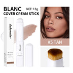 Lakerain Triangular Color-changing Foundation Stick With Brush Smooth Matte Natural Concealer Invisible Pore Foundation Cream