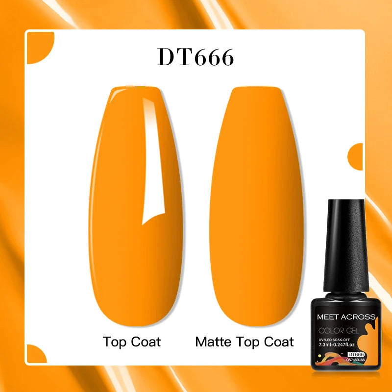 MEET ACROSS 8 Colors Mirror Gel Nail Polish Long-lasting Quick-drying Metallic Gold Silver Red Semi Permanent Varnish Nail Art