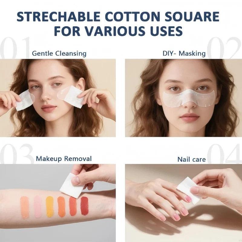 200pcs Thin Cotton Pads, Stretchable Cotton Wipes for Face Thin Silken Wipes Makeup Remover Cotton Pad for Wet Application Toner