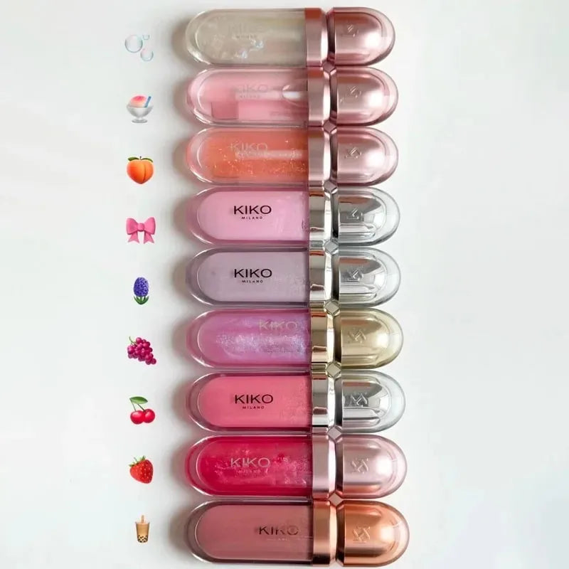 Kiko 3D Liquid Lip Glaze Transparent Lip Mirror Lipstick Nourishing Glossy Full Lips Not Fading Milk Tea Bean Paste Makeup
