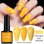 LILYCUTE 7ml Neon Crackle Gel Nail Polish Summer Fluorescent Quick Drying Semi Permanent UV Gel Nail Art Varnish DIY Manicure