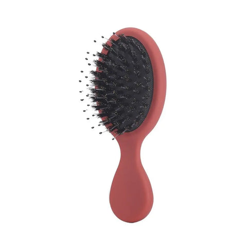 Portable Mini Paddle Brush Pig Bristle Matte Pocket Wet Brush Lightwear Frosted Hair Comb Holiday Vocation