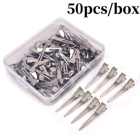 20/50pcs Salon Fixed Hair Pin Silvery Metal Styling Hair Clips No Crease Curl Duckbill Hairpins Hairdressing Tools for Women Man