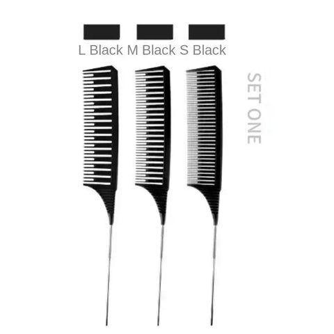3pcs Hairbrush Hair Styling Combs Tailed Comb Set Coloring Dyeing Comb Salon Tool Sectioning Highlighting Weaving Cutting Comb