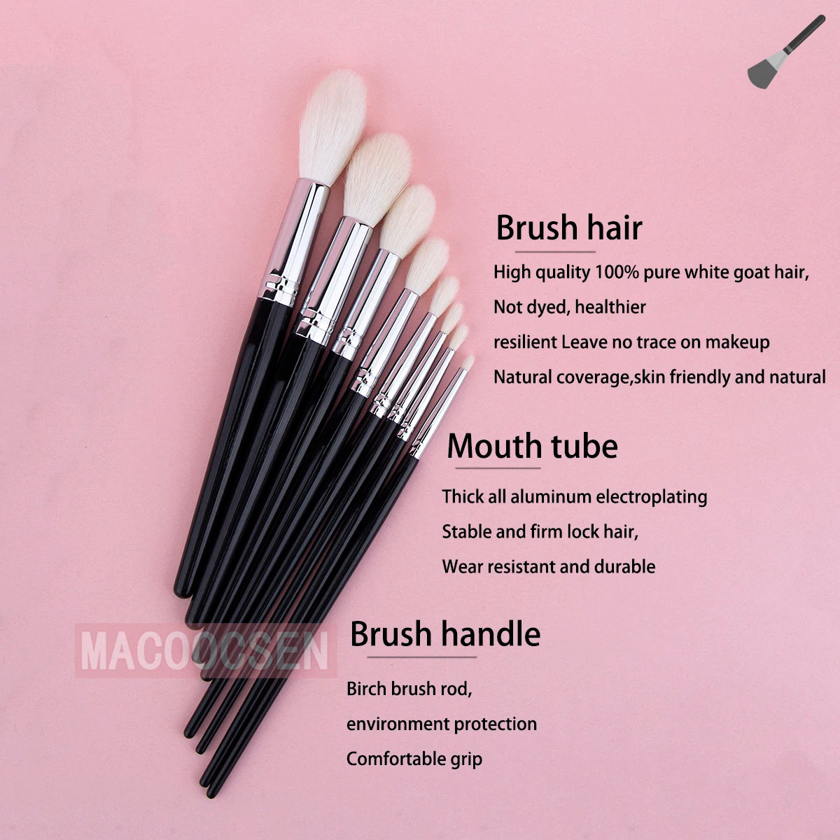 Highlighter Brush Eyeshadow Crease Brush Contour Crease Highlighter Sculpting Makeup Brushes 100% Goat Hair Tapered Beauty Tool