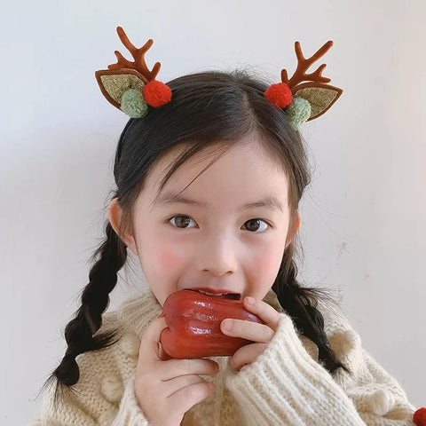 New Year Christmas Hair Pin Children Barrettes Bow Deer Santa Claus Christmas Headwear Girls Kids Hair Accessories