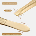 A gold stainless steel eyebrow tweezers, with flat and oblique styles, plucking eyebrows and beard pliers tweezers tools, unisex