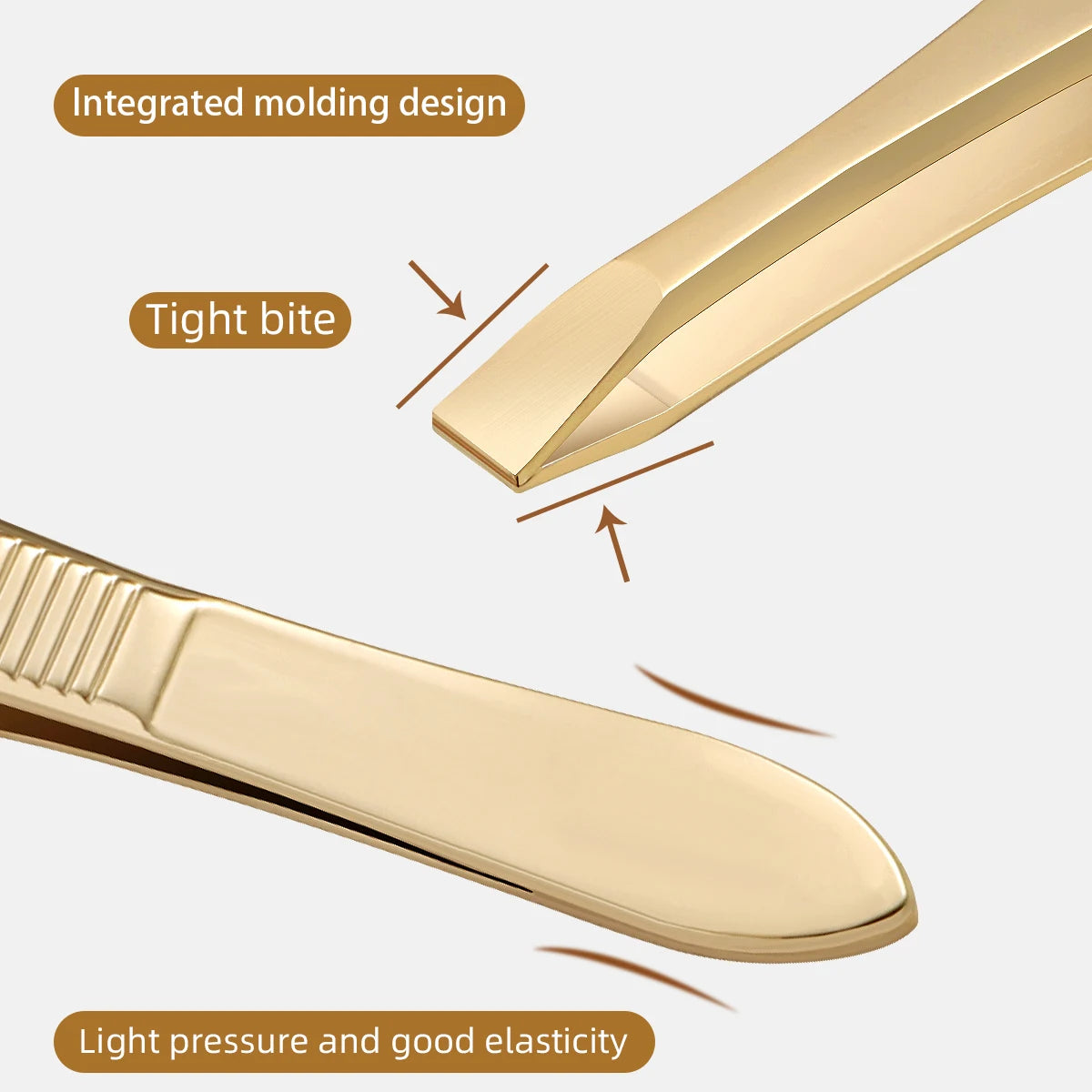 A gold stainless steel eyebrow tweezers, with flat and oblique styles, plucking eyebrows and beard pliers tweezers tools, unisex