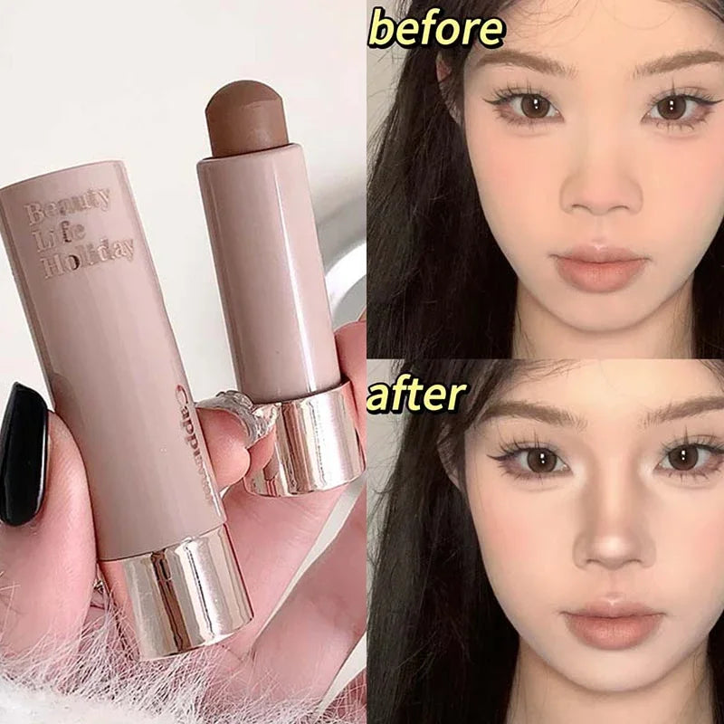 Silky Contour Grooming Stick Natural Gray Brown Nose Shadow Sculpting Facial Three-dimensional Makeup Matte Contouring Pen