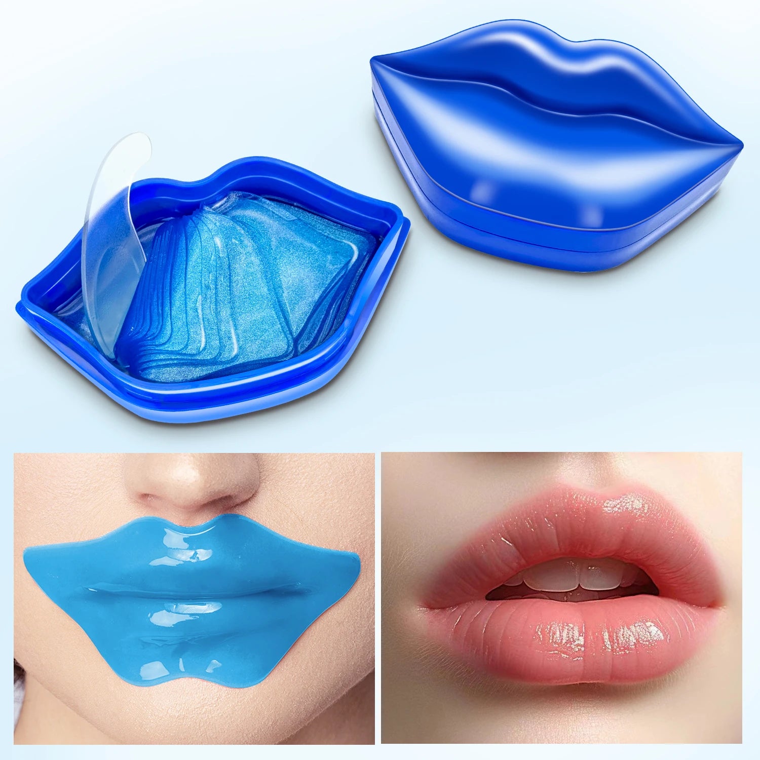 20pc collagen lip masks with hyaluronic acid—hydrate, prevent dryness & cracking, and nourish lips. Ideal for men & women.