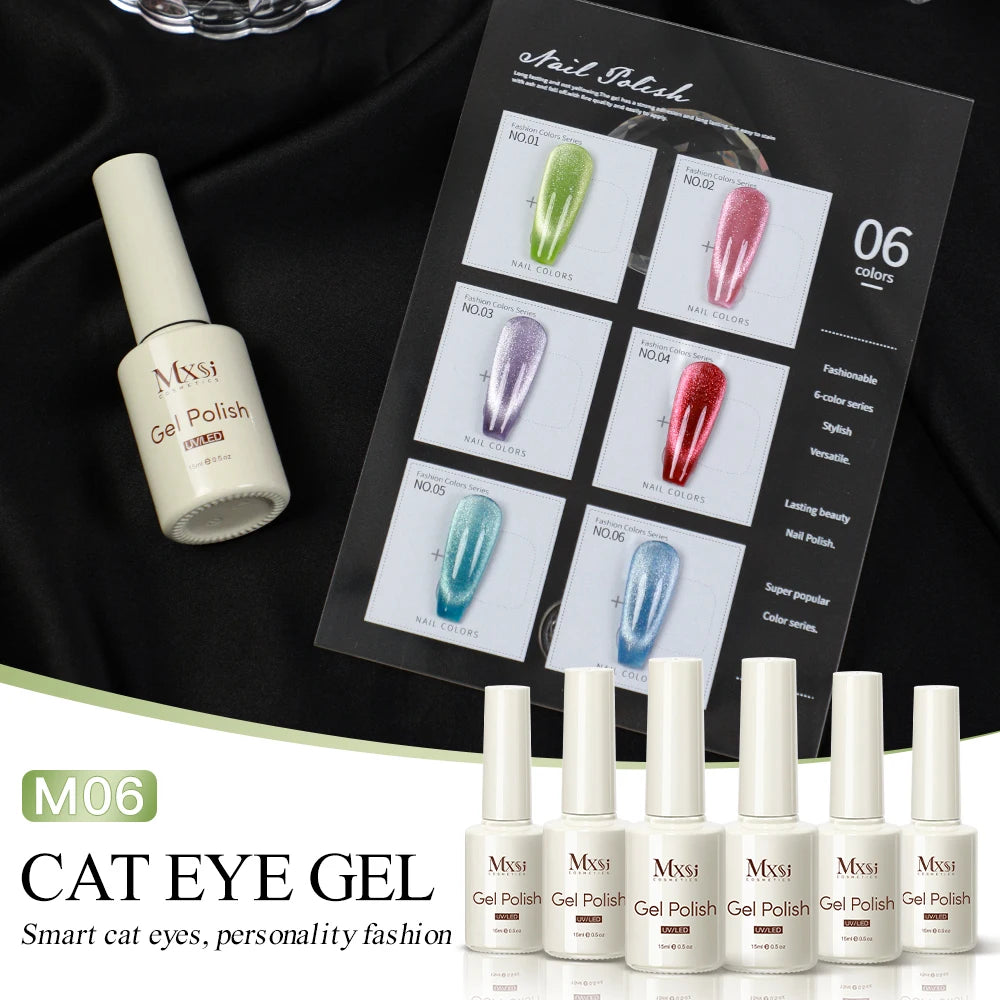 Magnetic Cat Eye Gel Nail Polish Set Red Pink UV Soak Off Gel Varnish Crystal 15ml Cat Eye Gel Lacquer Art Nails With Display