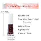 10ml Water-Base Nail Polish 40 Colors Air Dry Peel Off Nail Art For Manicure DIY Long Lasting Nail Supplies Painting Varnish