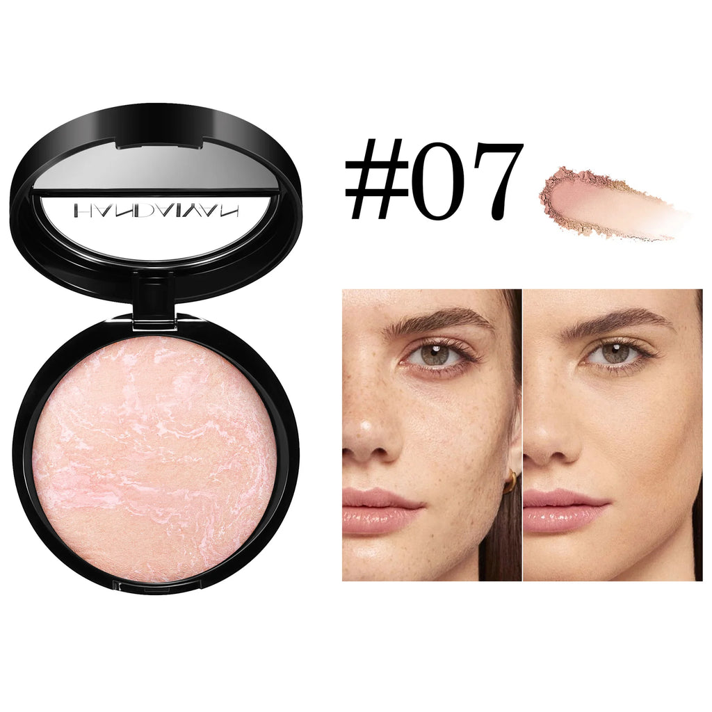 7 Colors Baked Duo Matte Finishing Powder Foundation Compact Waterproof Long Lasting Full Coverage Makeup Base Smooth Skin