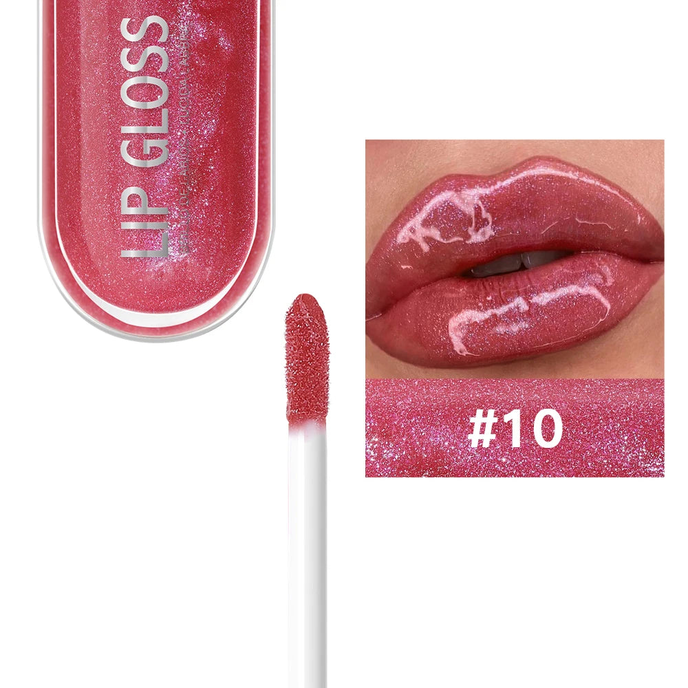 USHAS 12 colors mirror fine flash liquid lipstick pearlescent color waterproof sweatproof non-stick cup lip gloss