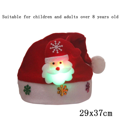 NEW 50 Designs LED Christmas Hats Beanie New Year Knitted Illuminate Warm Hat Christmas Tree Snowman Kids Adults Hat