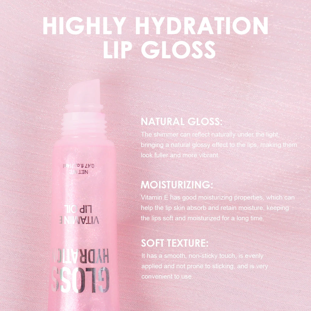 Crystal Jelly Lip Gloss Tube Lip Moisturizing Oil Shiny Lip Oil Moisturizing Women's Lip Gloss Makeup Lip Gloss Cosmetics