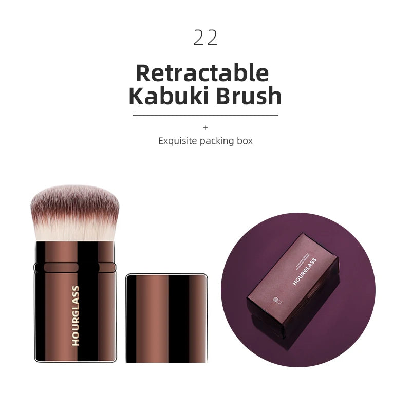 Hourglass Makeup Brush All Kinds Eyeshadow Foundation Concealer Powder Bronzer Blusher Eyeliner Retractable Professional Brushes