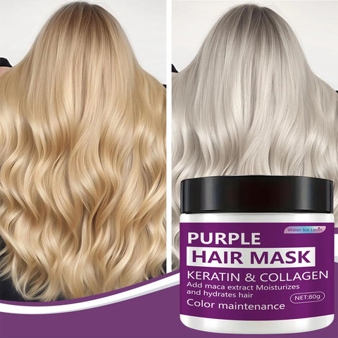 80g Color Locking Moisturizing Hair Mask - Deep Moisturizing, Helps Reinforced Frizz and Split Ends - Remove Yellow Blended Brass Color, Helps Hair and Maintains Natural Texture and Glossy