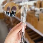 F4 Dual-Ended Foundation Face Brush Double-ended Powder Blush Contour and Eyeshadow Concealer Makeup Brushes