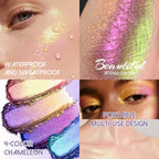 CHARMACY 4 Colors Duochrome Eyeshadow Palette Vegan Shimmer Multichrome Long-lasting Eye Shadow Cosmetic Makeup for Women